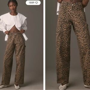 Leopard Print Wide Leg Pants